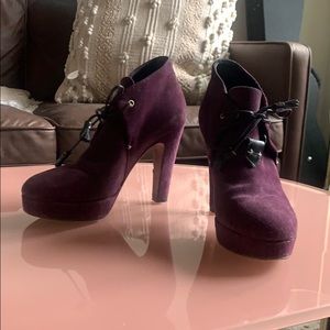 Purple Suede ankle booties